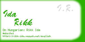 ida rikk business card